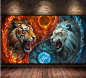 Preview: Diamond Painting Tiger und Löwe